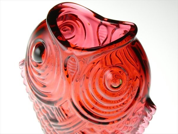 N116 Baccarat バカラ クリスタル フィッシュ 双魚 レッド ベース 花瓶 N116 Baccarat バカラ クリスタル フィッシュ 双魚 レッド ベース 花瓶