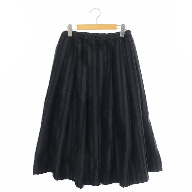 コムデギャルソンコムデギャルソン COMME des GARCONS COMME des GARCONS コムコム AD2020 フレアスカート ロング タック XS 黒 ブラック /