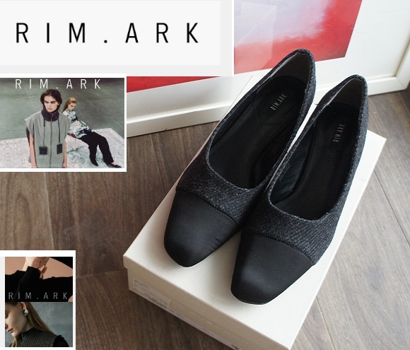 美品/RIM ARKリムアーク/異素材デザインロゥヒールAWパンプス/M