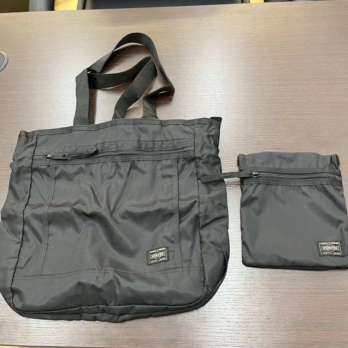 ◇◇#7270 Porter×ANA限定○吉田カバン ポケッタブルトートバッグ 黒