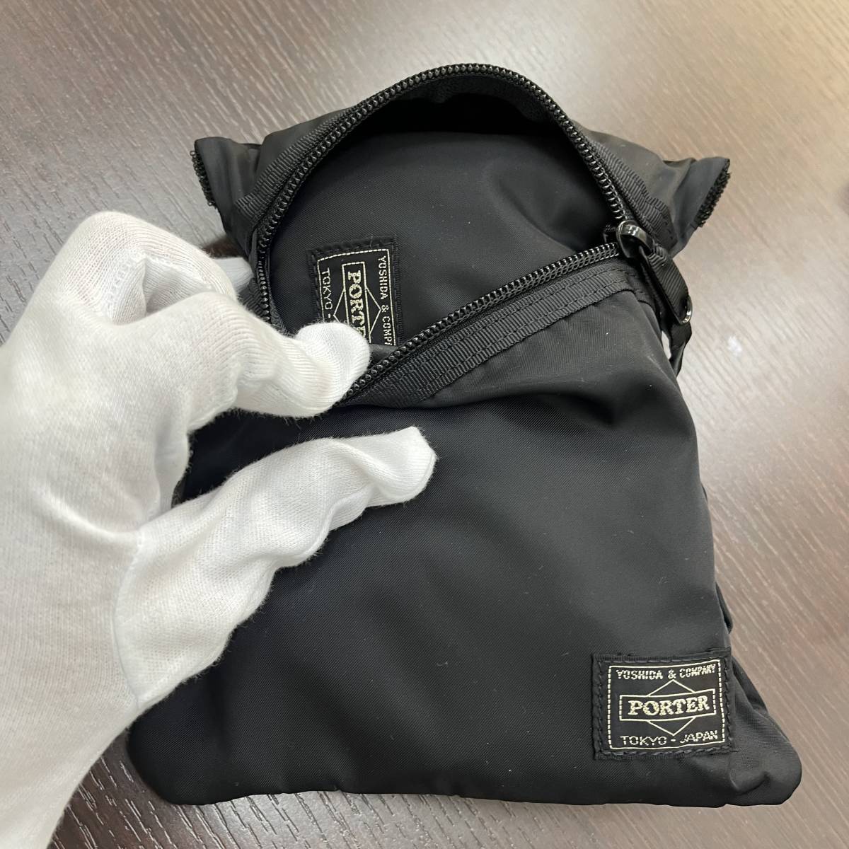 PORTER ブラック トートバッグ ◇◇#7270 Porter×ANA限定○吉田カバン ポケッタブルトートバッグ 黒