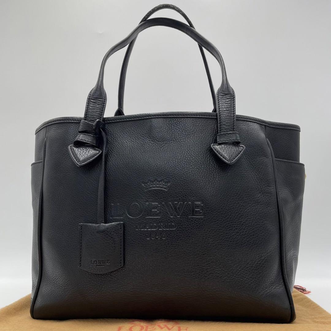 極上品○ LOEWE ロエベ ヘリテージ トートバッグ ブラック レザー