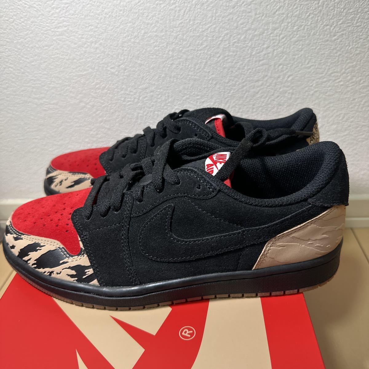 Sole Fly × Nike Air Jordan 1 Low Black and Sport Redソールフライ 