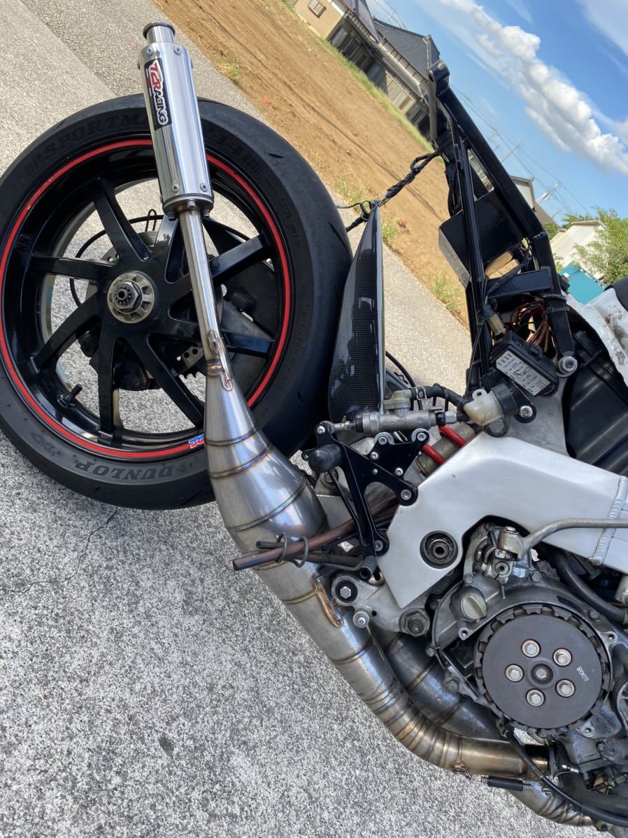 NSR250R MC21 28 T2レーシングチャンバー NSR250R MC21・28 左右出しチャンバー ワークスチャンバー Racing 純正チャンバー用サイレンサー＆スリムステンレス
