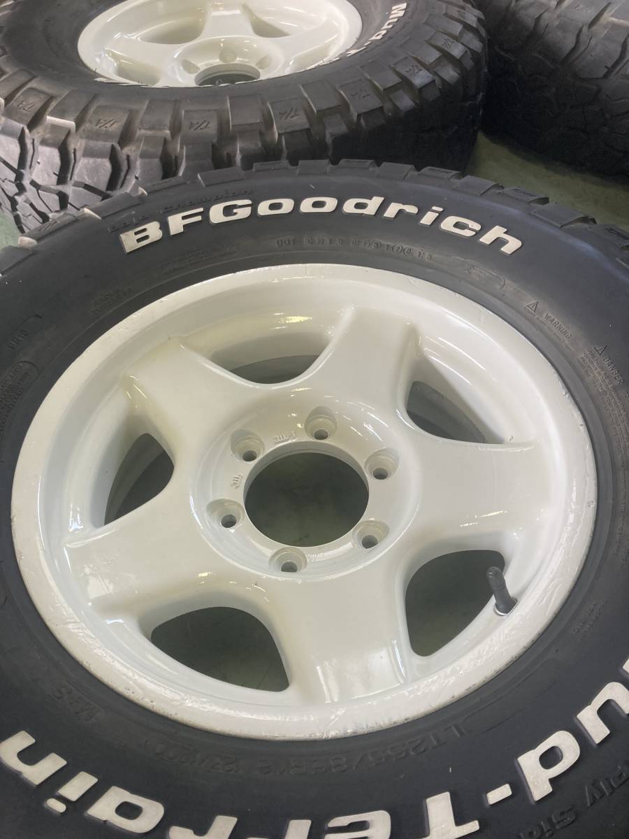 ブラッドレーV 6.0Jx16 インセットー6 ホワイト BFG M/T 255/85R16 4本
