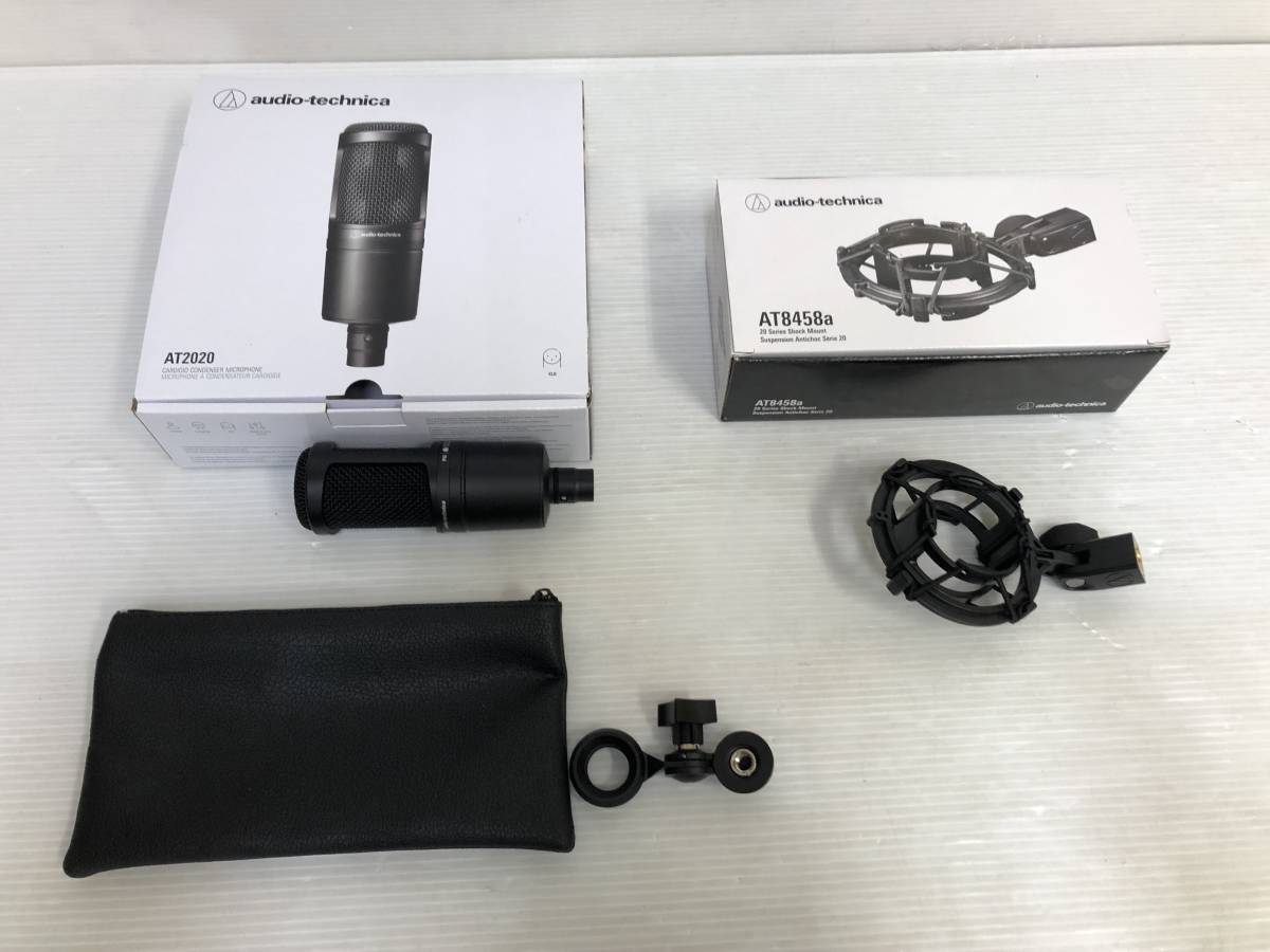 andio-technica コンデンサーマイク AT2020 AT8458a ※現状品 パーツ取りに ジャンク品 sygk060947