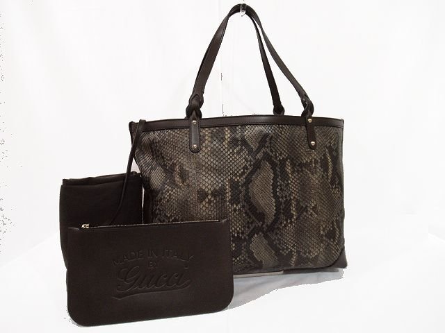 ◇超美品◇GUCCI グッチ*ポーチ付き*トートバッグ*本革/パイソン*A4可  