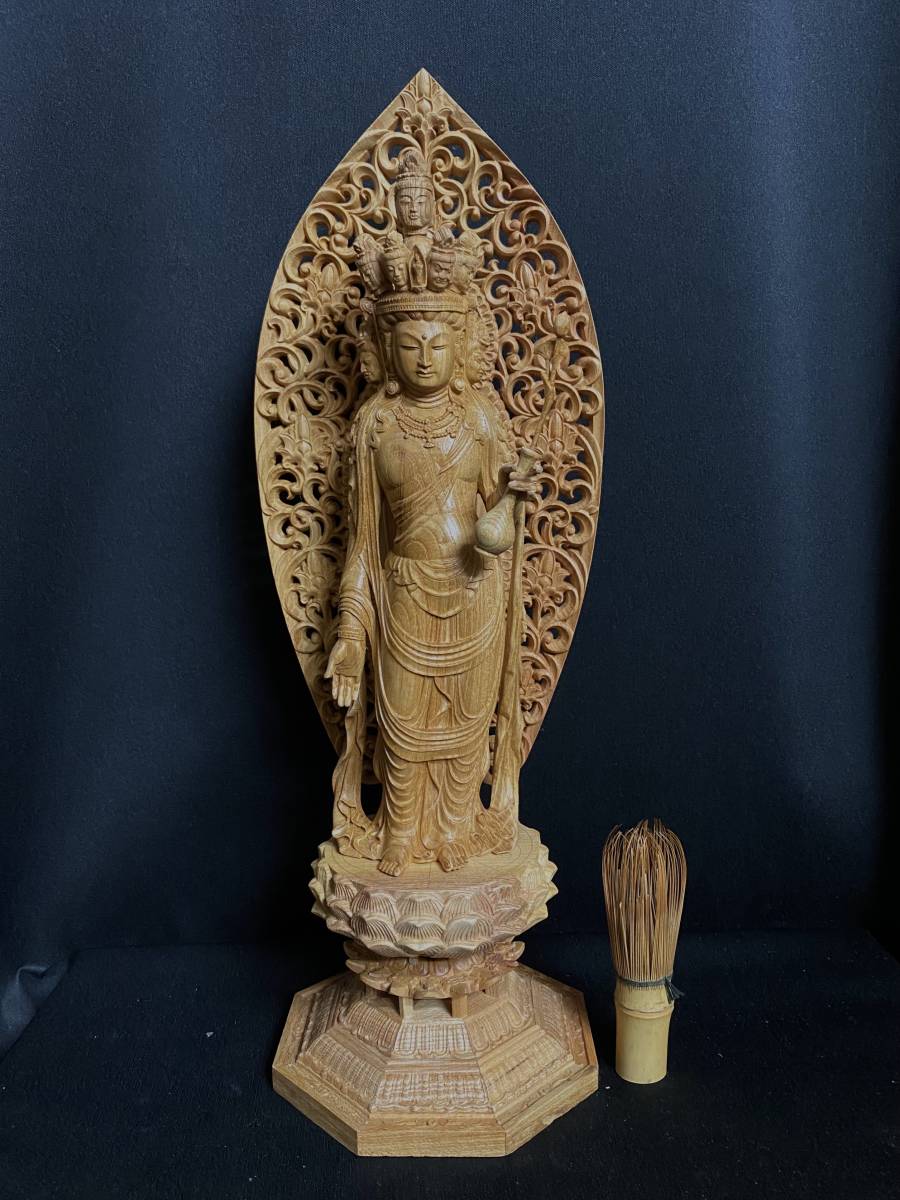仏教工芸品 井波彫刻 木彫仏像 総ケヤキ材 一刀彫 最高級 極上品 極上