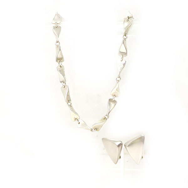 ジョージジェンセン GEORG JENSEN ネックレス イヤリングセット シルバー925 ケース 【xx】【中古】4000060800200324