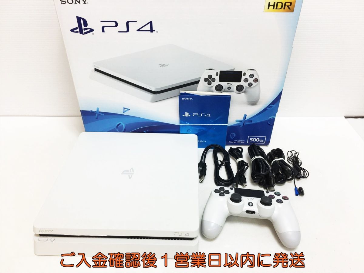【1円】PS4 本体/コントローラー セット CUH-2200A ホワイト 500GB FW7.55 ゲーム機本体 初期化/動作確認済み M04-065ym/G4