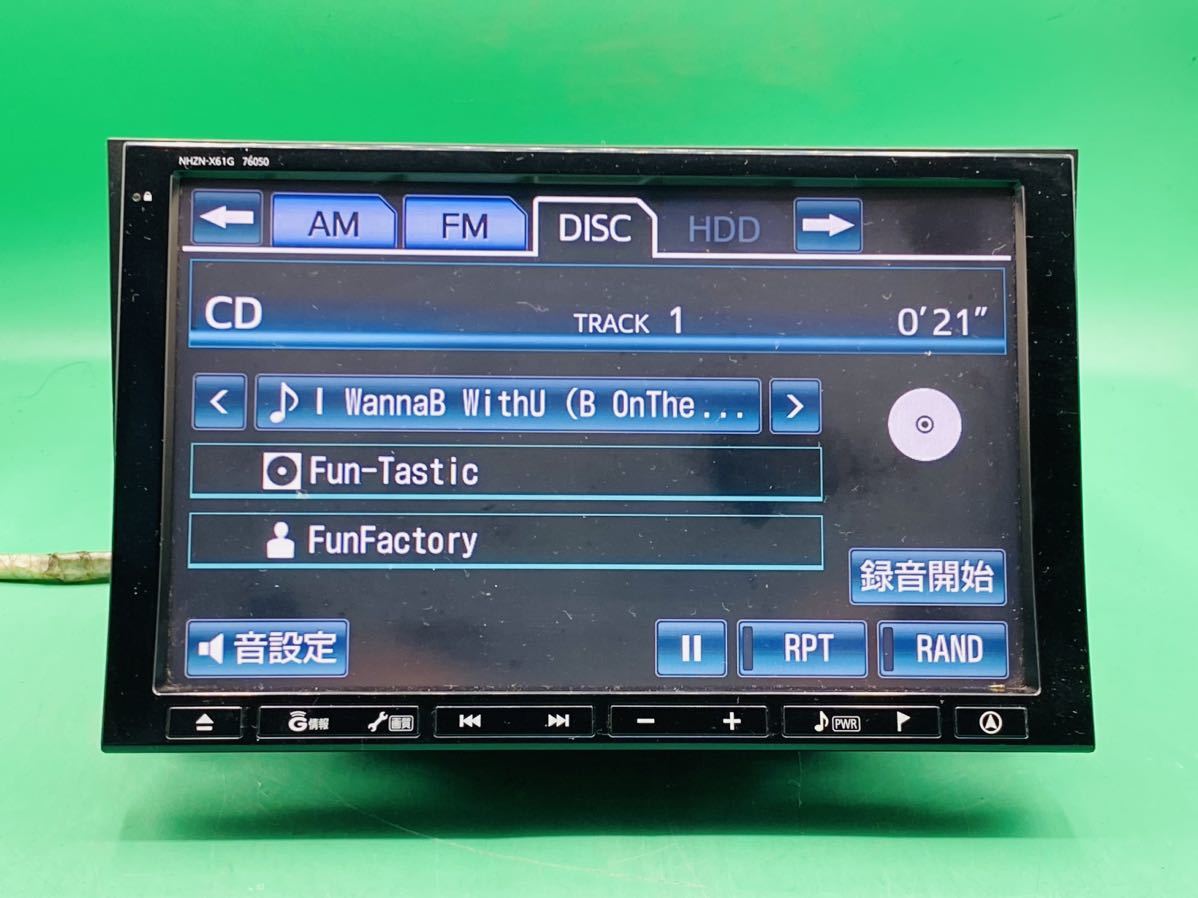 トヨタ純正 メモリーナビ NHZN-X61G地図データ2011年チェック ok