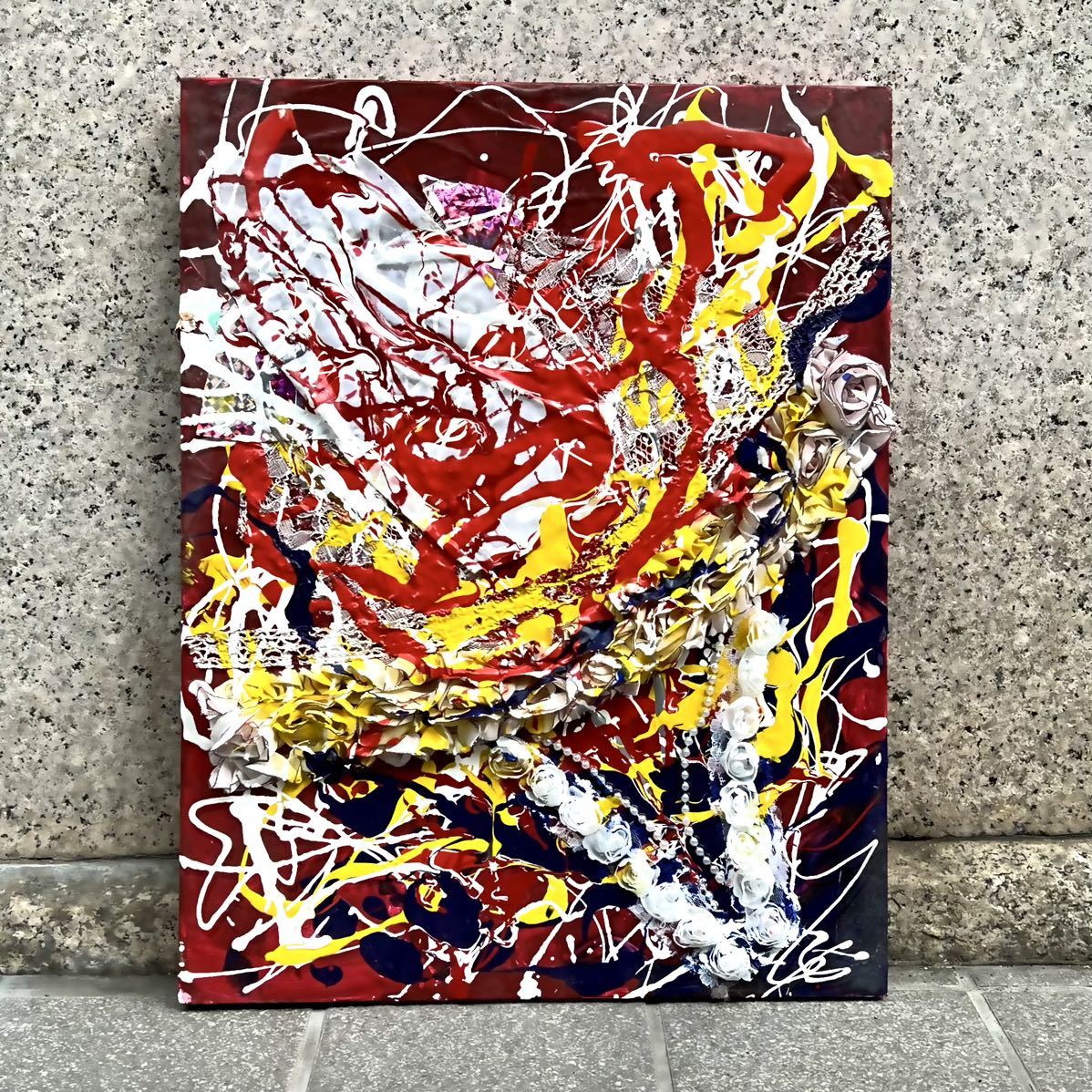 1円スタート ⁄ YADAMANIART⁄ 無題 3 F6号 410×318mm ⁄絵 ⁄