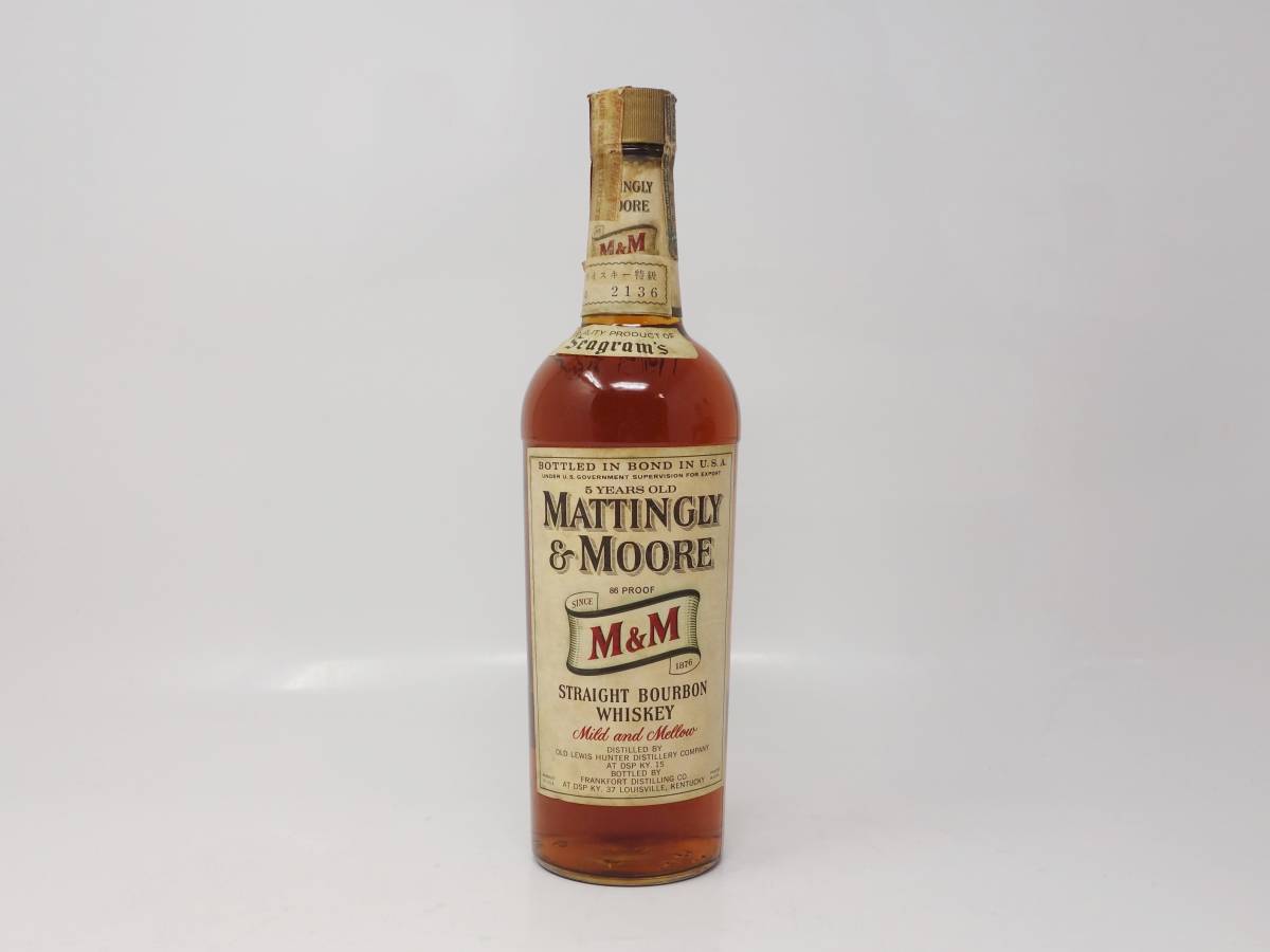 Yahoo!オークション Mattingly (ウイスキー) 古酒⁄⑤⁄MATTINGLY＆MOORE