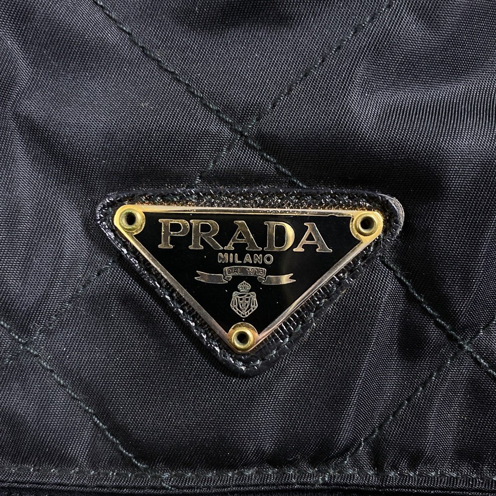 1円 ヴィンテージ PRADA チェーンショルダーバッグ 三角ロゴ 三角 