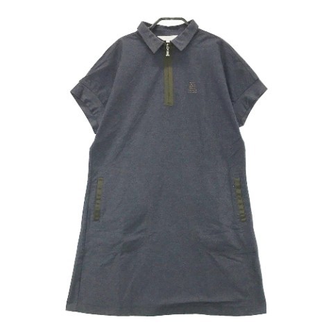 LANVIN SPORT ランバン スポール 半袖ハーフジップワンピース ネイビー