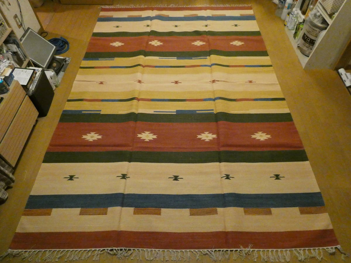 【人気セール，お買い得】 金欠sale キリム ペルシャ絨毯 大判 アンティーク 手織り 300&times;200cm(ラグ一般)｜売買されたオークション情報、yahooの商品情報をアーカイブ公開 - オークファン ラグ一般