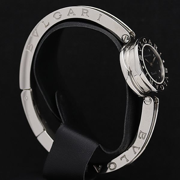 1円 稼働 良品 ブルガリ QZ ビーゼロワン BZ22S 黒文字盤 バングルウォッチ レディース腕時計 8112500IKE