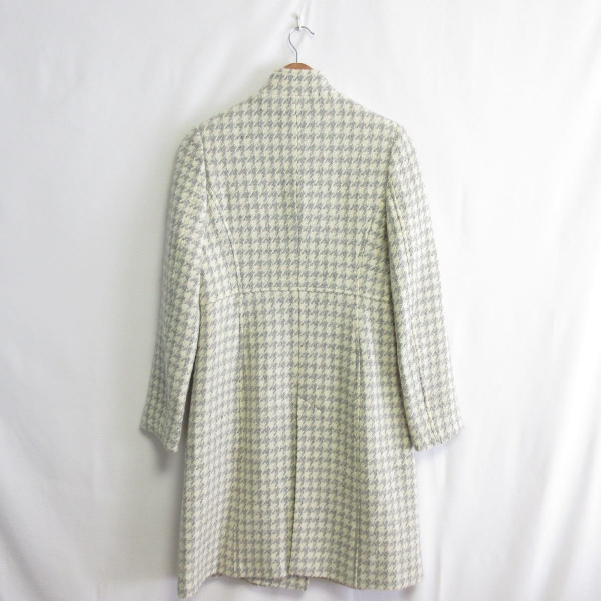 未使用 SCAPA スキャパ 千鳥格子柄 シルクブレンド スタンドカラー