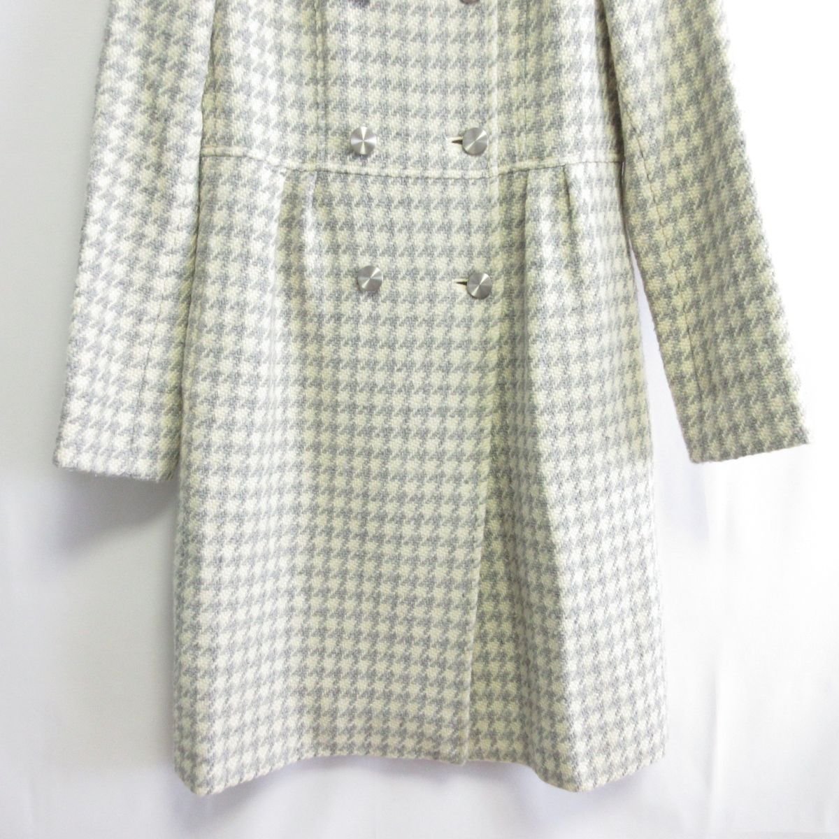 未使用 SCAPA スキャパ 千鳥格子柄 シルクブレンド スタンドカラー
