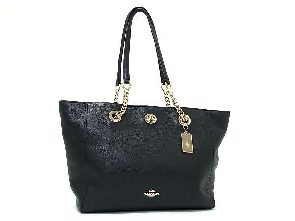 1円 COACH コーチ ショルダーバッグ トートバッグ 黒 ブラック