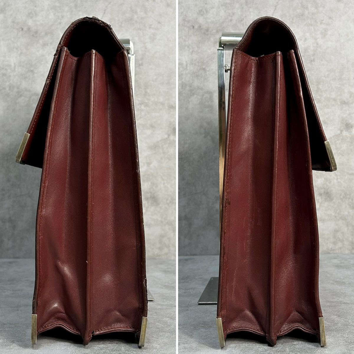 カルティエ マストライン ビジネスバッグ ボルドー ハンド A4 オールレザー 美品】 カルティエ トートバッグ A4 マストライン 大容量 レザー