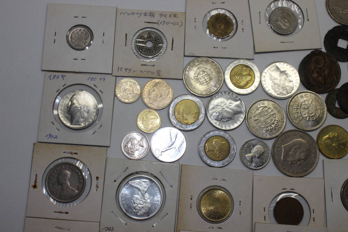 ○7古銭まとめ⁄海外多めトンガ石油穴銭日本パナマバルボア中華民国 
