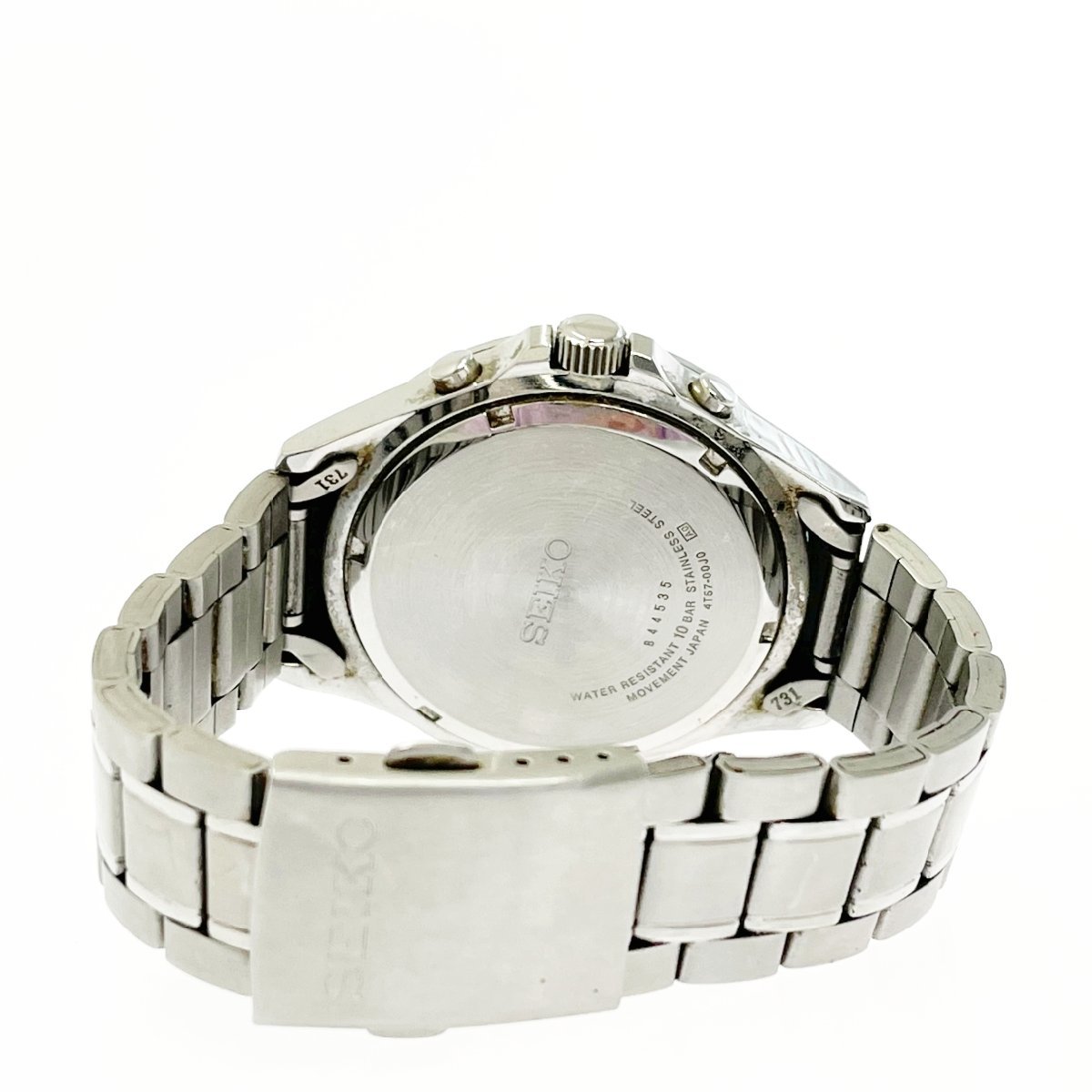 1円スタート】【訳あり品】SEIKO セイコー 4T57-00J0 クロノグラフ SS 