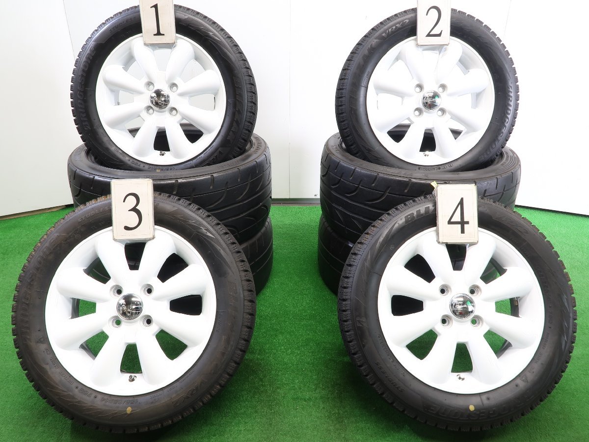 4本 Lala Palm 14インチ スタッドレス ブリヂストン ブリザック VRX2 21年 155/65R14 N-ONE タント スペーシア トコット ラパン ムーヴ 白