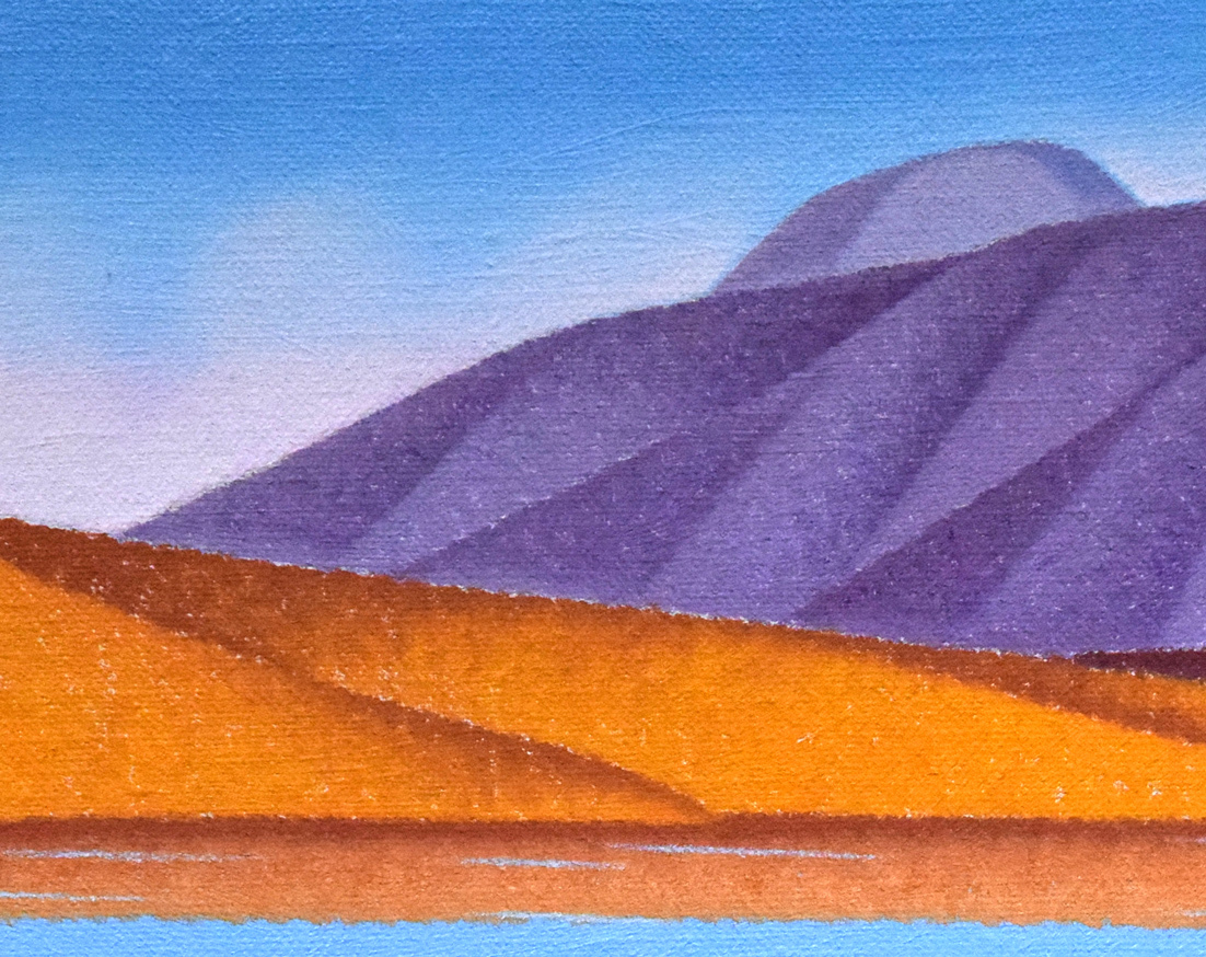 小竹美術】真作保証□高瀬 三郎「山湖（信州黒姫山）」油絵・F4号