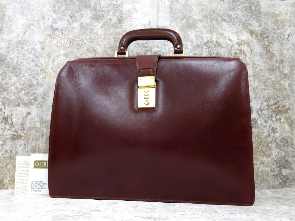 ■極美品■BALLY バリー■メンズ■カーフ レザー 本革■ダレス ハンド バッグ■茶色 ゴールド金具■ヴィンテージ■D11202