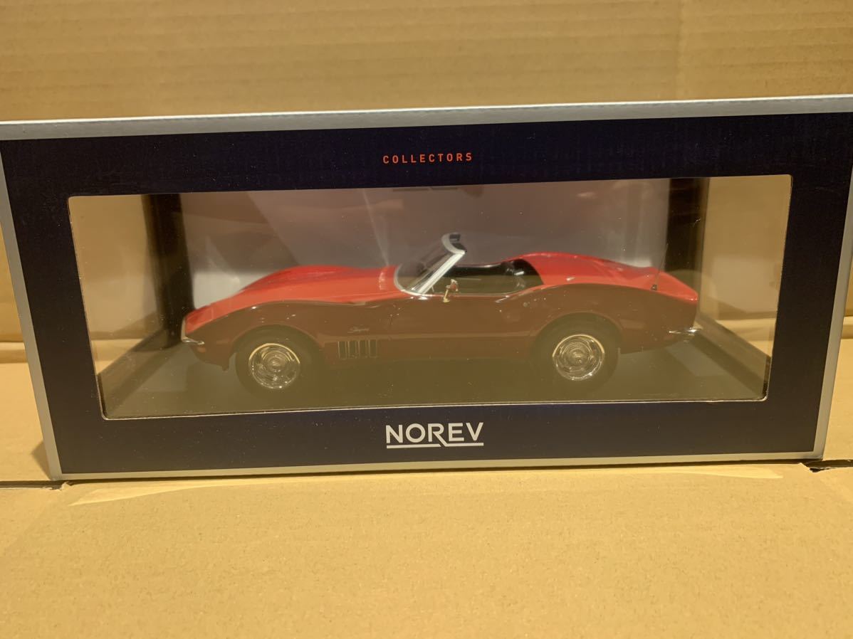 シボレーコルベットスティングレーコンバーチブル'69 ノレブ NOREV 1/18 赤 未使用