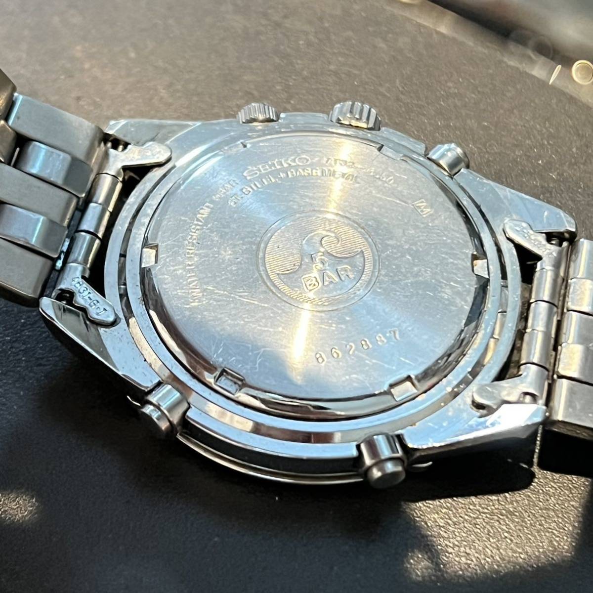 SEIKO セイコー クロノグラフ 7T32-6J50 デイト アラーム メンズ 
