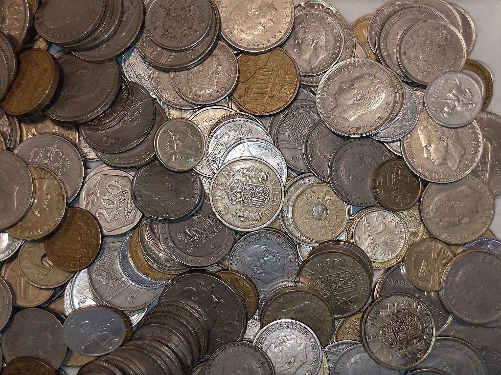 1円スタート】スペイン ペセタ硬貨他 おまとめ 約2.0㎏ 【公式通販】