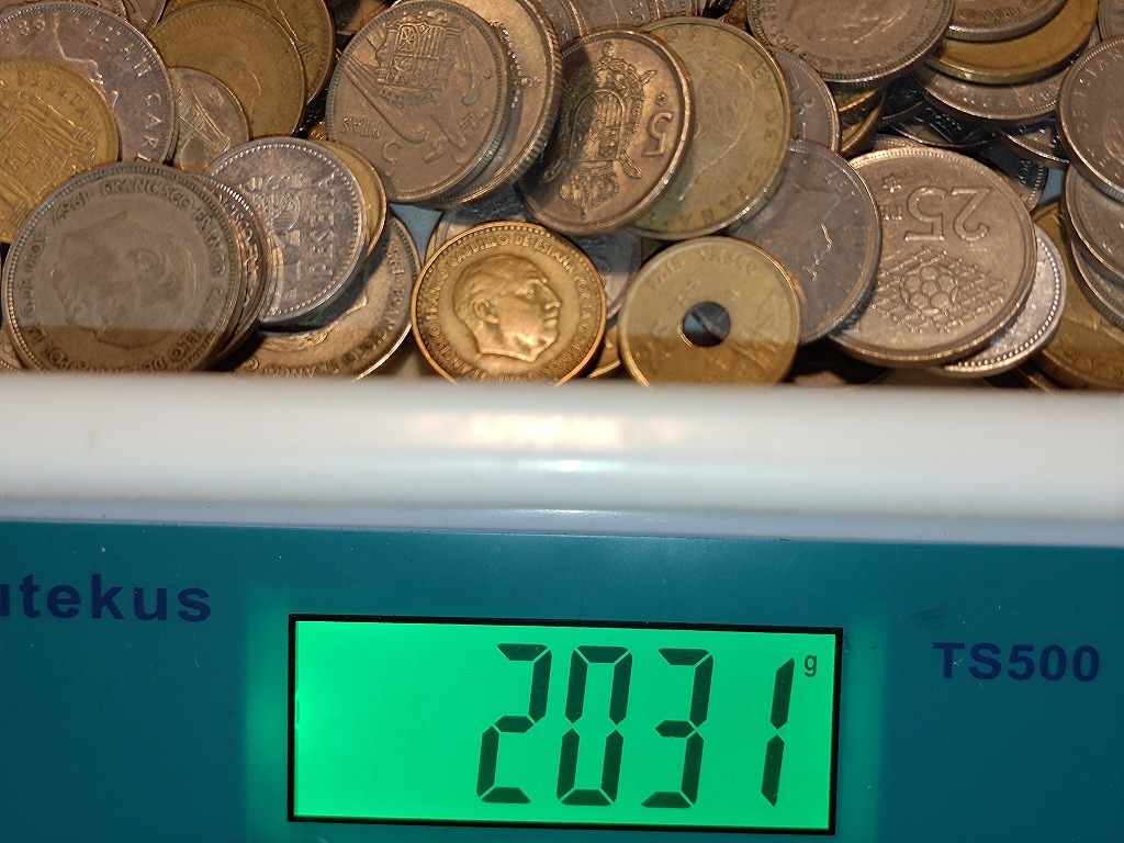 1円スタート】スペイン ペセタ硬貨他 おまとめ 約2.0㎏ 【公式通販】