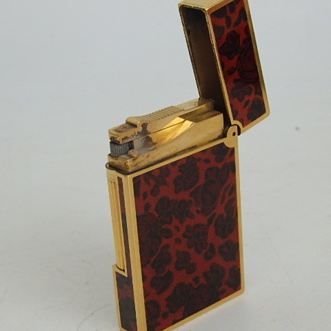 1円スタート 激レア 美品 S.T.Dupont デュポン 漆 ヒョウ柄 べっ甲柄 