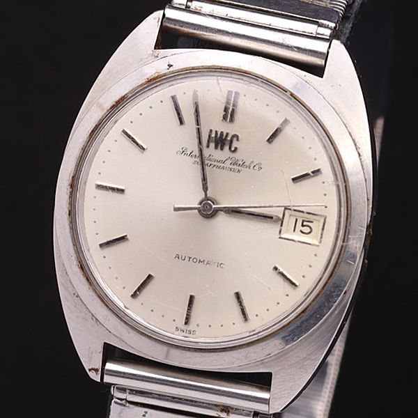 1円 IWC AT/自動巻 デイト ラウンド シルバー文字盤 メンズ腕時計 