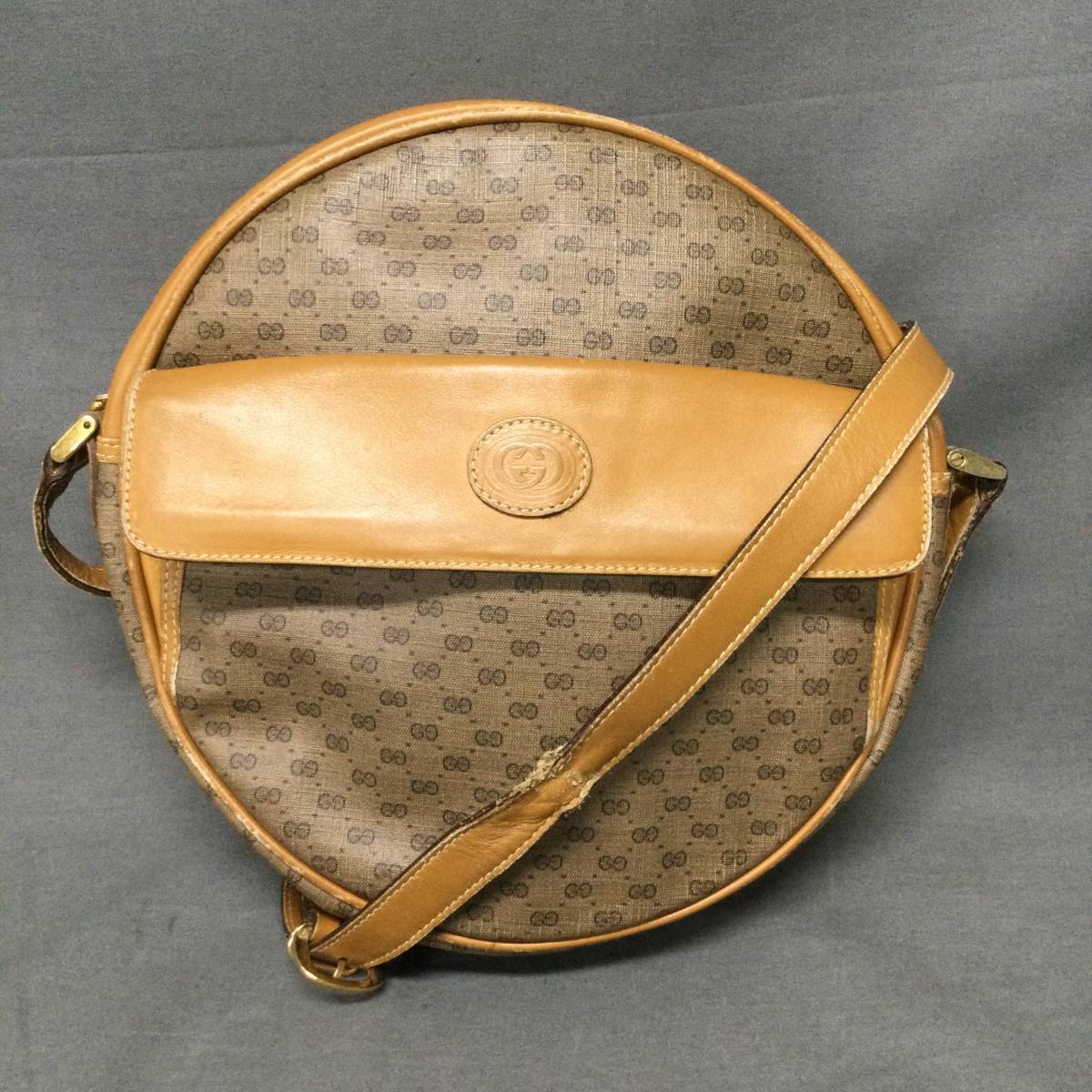 ☆GUCCI グッチ 141198 GG柄 PVC×レザー クロスボディ ショルダー