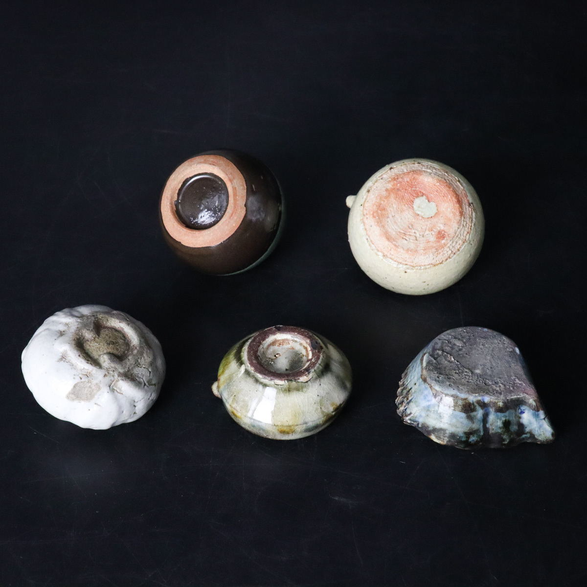 宙】李朝時代 青磁水滴 白磁水滴 瑠璃釉魚型水滴 辰砂鉄絵水滴 他9点