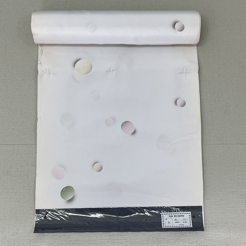 2309A-2012●関着/反物/襦袢/水玉/リメイク・材料等に/新品/未仕立て/正絹/(梱包サイズ：60)