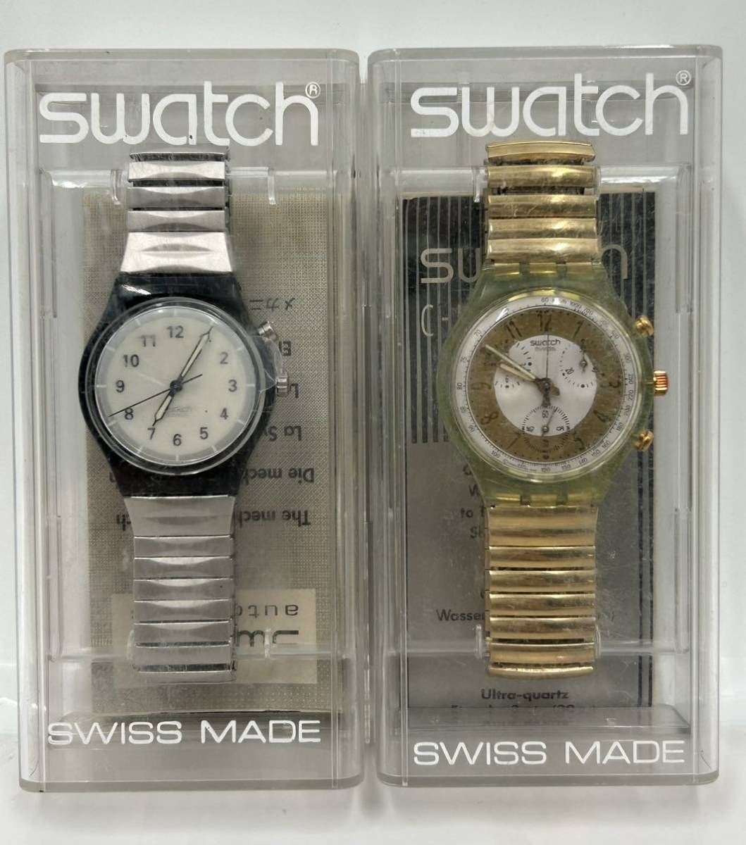 た-9-43】SWATCH スウォッチ 未使用 ケース入り 2本まとめセット 電池 