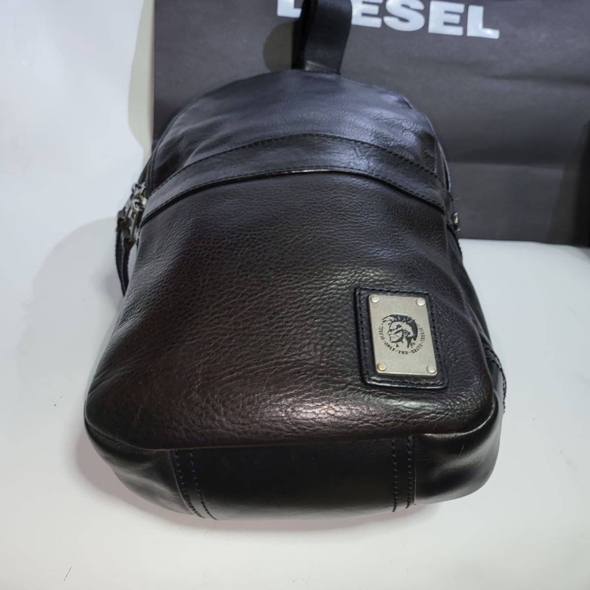 美品//ディーゼル DIESEL◇ワンショルダーバッグ ダークブラウンレザー 
