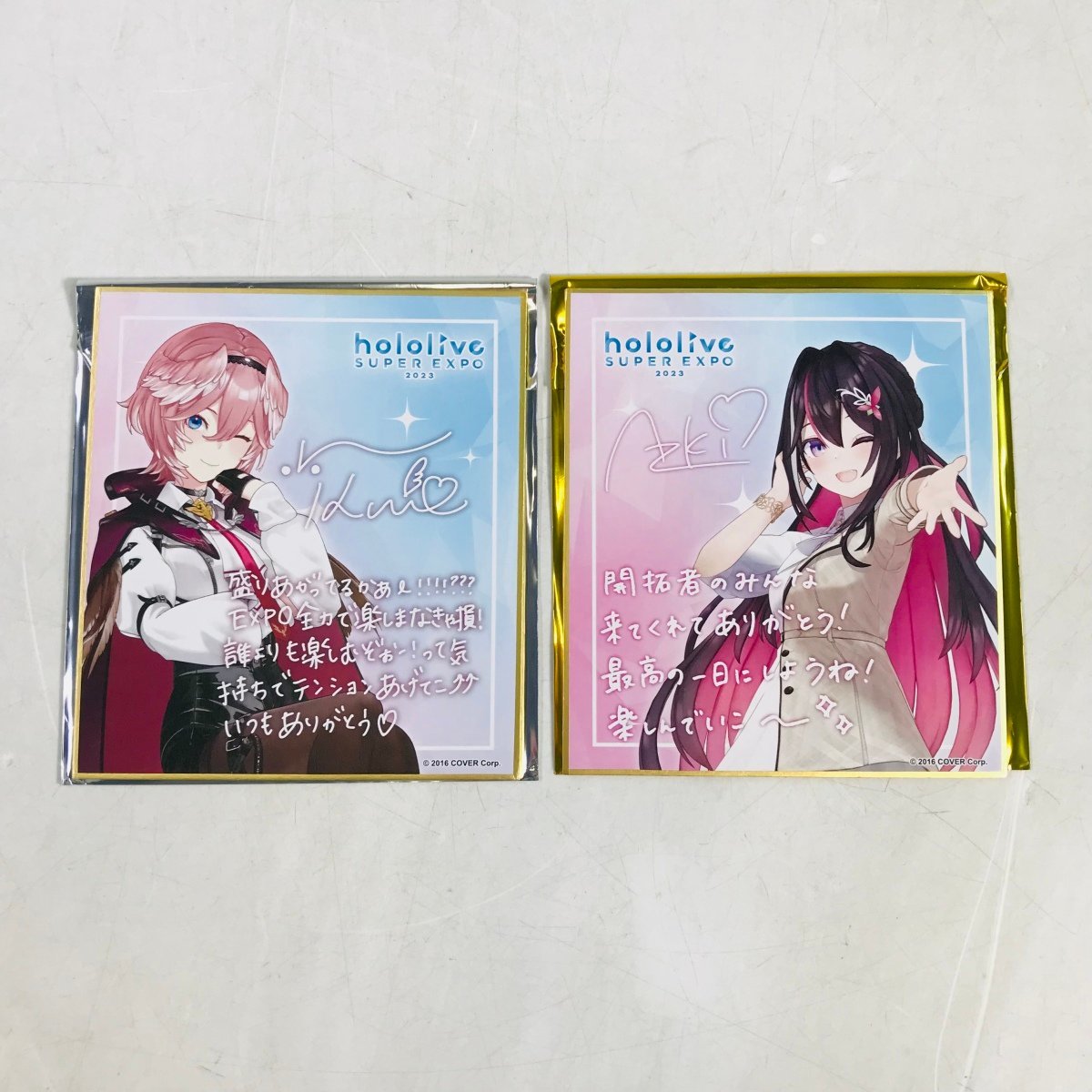 中古品 hololive ホロライブ SUPER EXPO 2023 メッセージ色紙 AZKi 鷹 