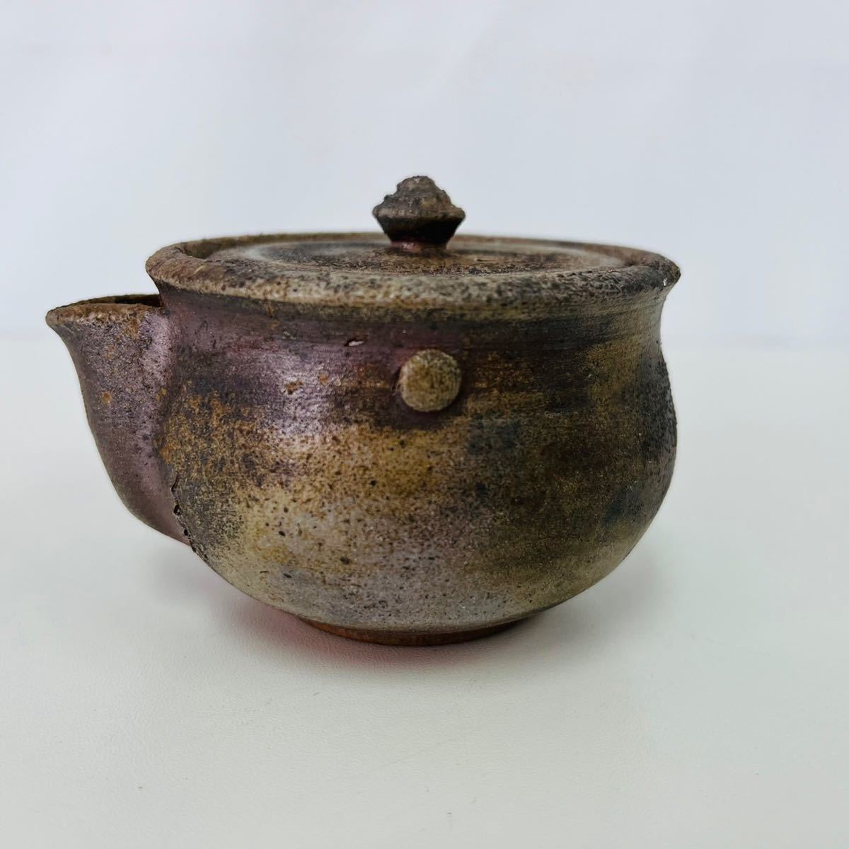 青備前 獅子牡丹香炉 備前焼三名工 西村春湖 作 伊部 備前 青備前 獅子