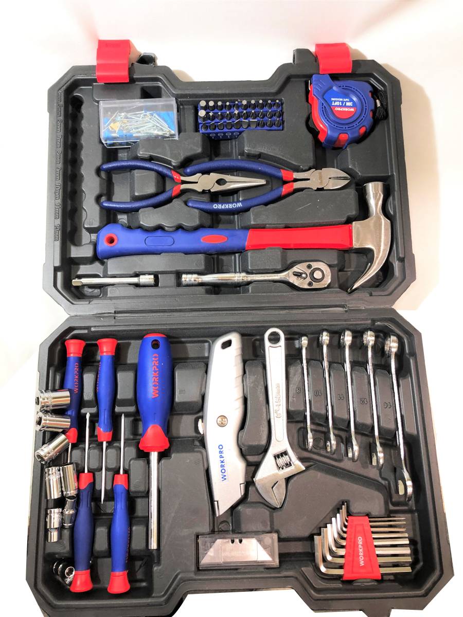 1円出品】ジャンク品 WORKPRO 160点 ホームツールセット 工具セット