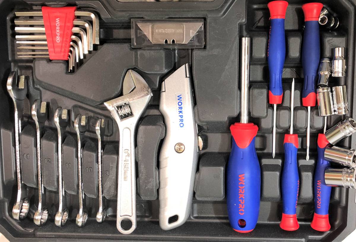 1円出品】ジャンク品 WORKPRO 160点 ホームツールセット 工具セット