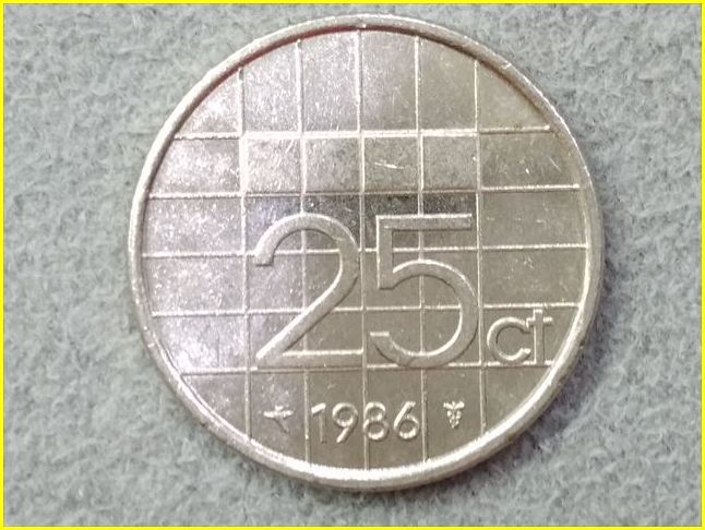 オランダ 25セント 硬貨/1986年 25 CENT/旧硬貨/コイン/25Ct/古銭 