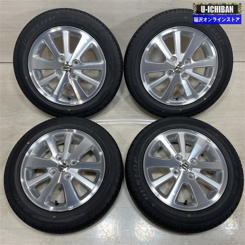 2023年製 バリ溝 DA64 17系 EVERYW 等 エブリィ ワゴン 純正 4.5-14+50 4H100 ダンロップ SP SPORT230 165/60R14 14インチ 4本セット 009