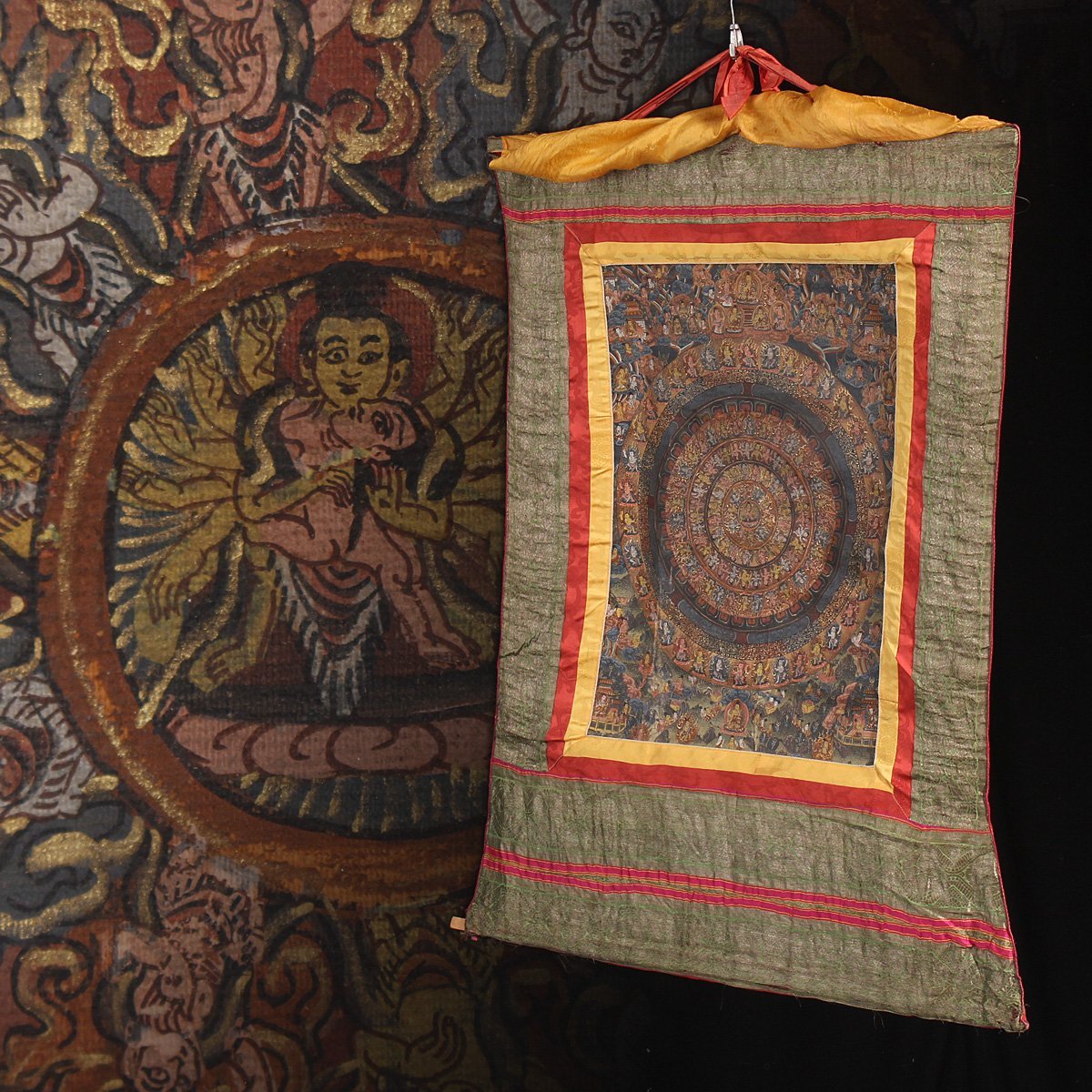 ◇現地より直送！職人による肉筆◇貴重な本物・曼荼羅（マンダラ UT069