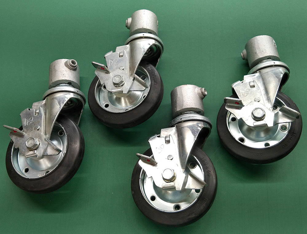 未使用品 単管キャスター Φ150mm 4個まとめて5000円から売り切り。