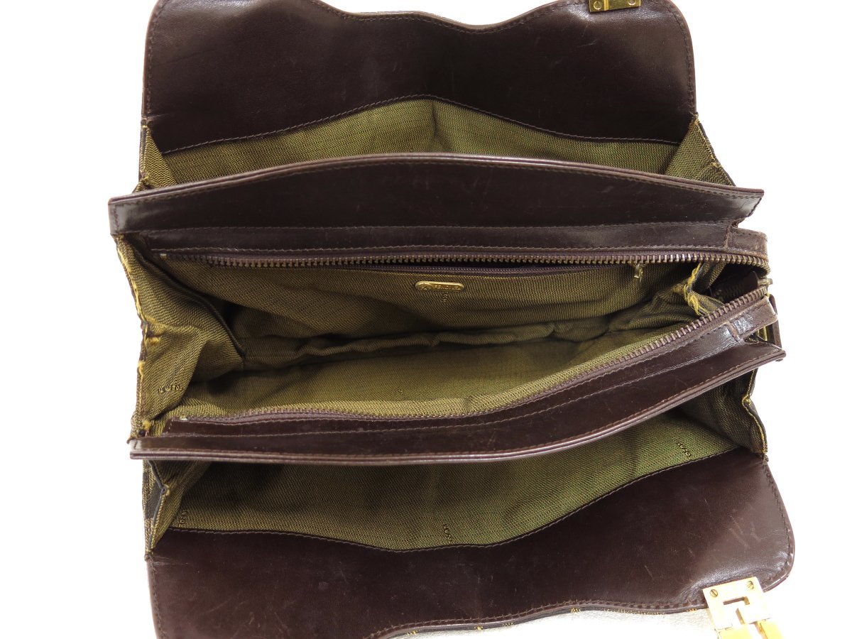 ◇美品◇FENDI フェンディ◇ズッカ◇ナイロンキャンバス カーフ レザー 